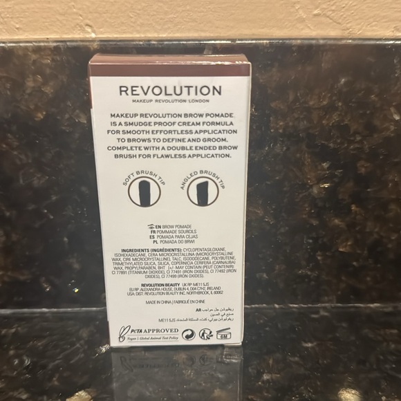 NEW Makeup Revolution Smudge Proof Cream Brow Pomade w/ Application Brush-Blonde - Picture 3 of 7